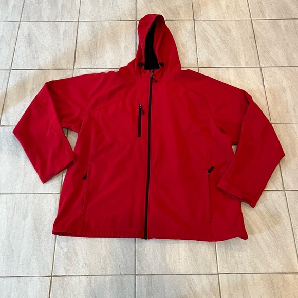 North End Men's Prospect Fleece Soft Shell Hooded Red Jacket/size 3XL - Picture 3 of 14